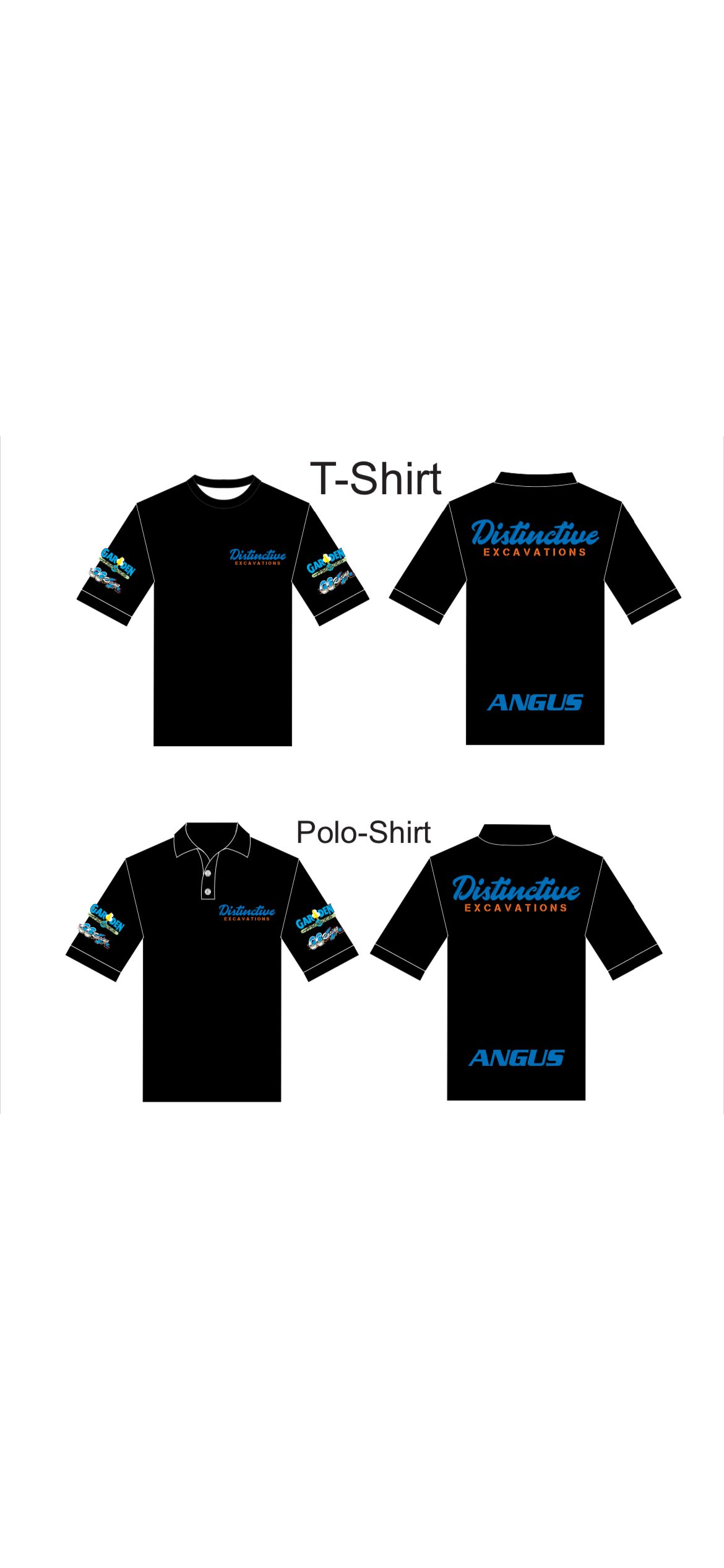 Black suit with logos